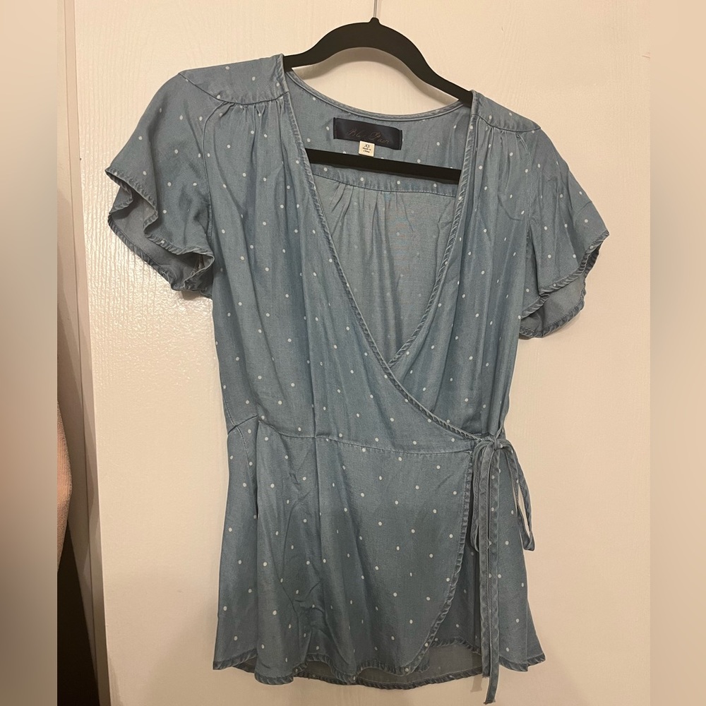 Polka dot wrap top